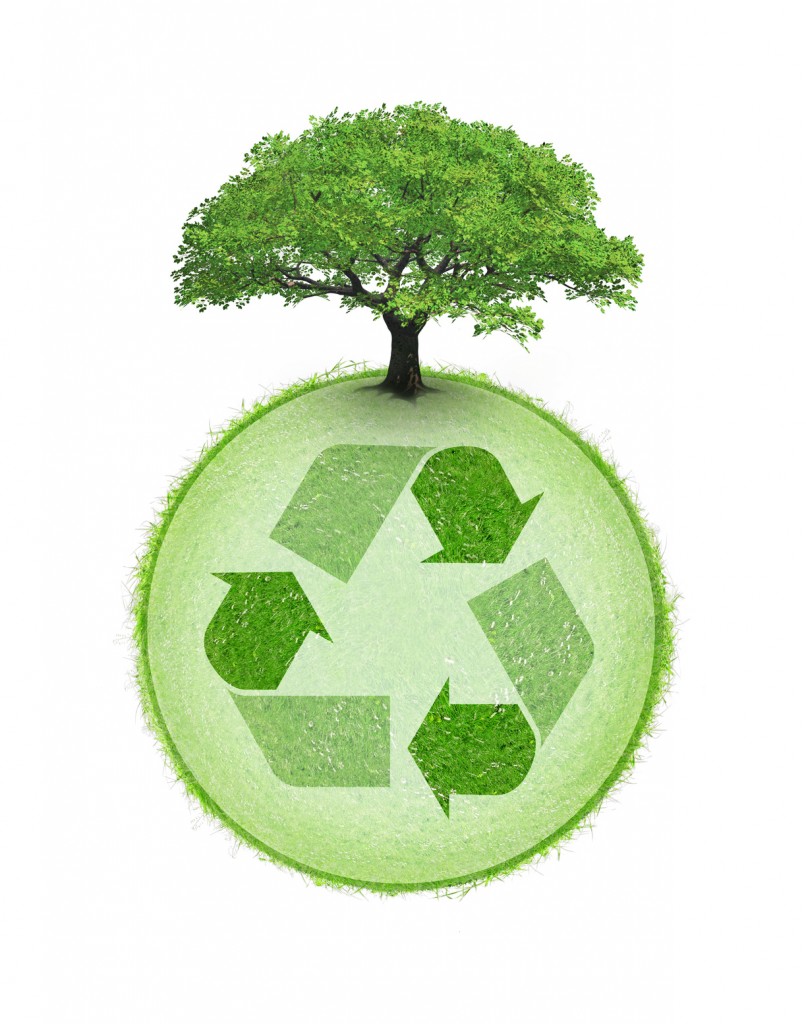 Logo de recyclage avec arbre